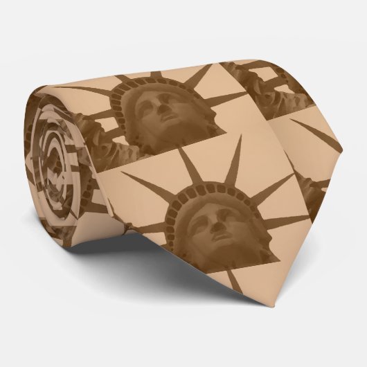 Sepia Tone Vrijheidsbeeld Stropdas (Opgerold)