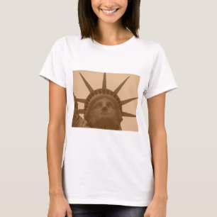  Sepia Tone Vrijheidsbeeld T-shirt