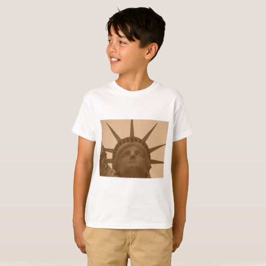  Sepia Tone Vrijheidsbeeld T-shirt (Voorkant volledig)