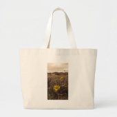 Sepia tone Yellow wildbloemen Grote Tote Bag (Voorkant)