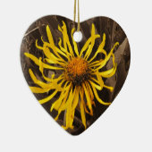 Sepia tone Yellow wildbloemen Keramisch Ornament (Rechts)