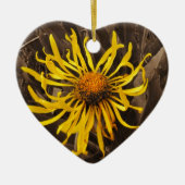 Sepia tone Yellow wildbloemen Keramisch Ornament (Voorkant)