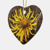 Sepia tone Yellow wildbloemen Keramisch Ornament (Links)