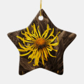 Sepia tone Yellow wildbloemen Keramisch Ornament (Voorkant)