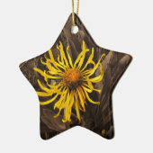 Sepia tone Yellow wildbloemen Keramisch Ornament (Links)