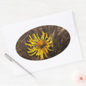 Sepia tone Yellow wildbloemen Ovale Sticker (Envelop)