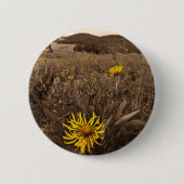 Sepia tone Yellow wildbloemen Ronde Button 5,7 Cm (Voorkant)