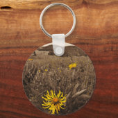 Sepia tone Yellow wildbloemen Sleutelhanger (Voorkant)