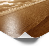 Sepia Toned Beach Scene Foto Afdruk (Hoek)