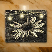 Sepia Toned Coneflower onder Golden Jar Lights Briefkaart