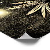 Sepia Toned Coneflower onder Golden Jar Lights Poster (Hoek)