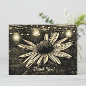 Sepia Toned Coneflower onder Jar Lights (Staand voorkant)