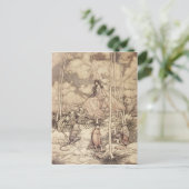 Sepia-toned Fairy Queen met creaties Briefkaart (Staand voorkant)
