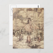 Sepia-toned Fairy Queen met creaties Briefkaart (Voorkant / Achterkant)