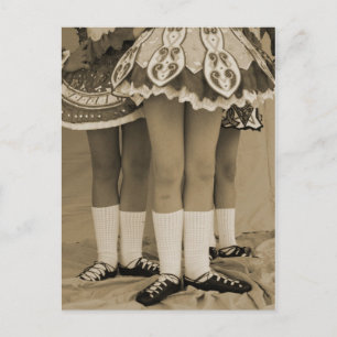 Sepia Toned Irish Dance Briefkaart