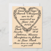 Sepia-Toned Victoriaans Hart Bruiloft Kaart (Voorkant)