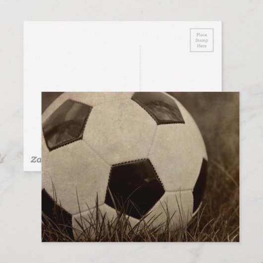 Sepia Toned Voetbal Briefkaart (Voorkant / Achterkant)
