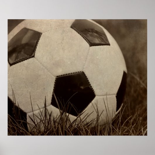 Sepia Toned Voetbal Poster (Voorkant)