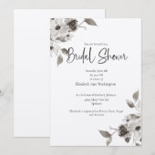 Sepia toned Waterverf Bridal Shower Kaart (Voorkant / Achterkant)