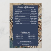 Sepia Toned Zonnebloem Kunst | Foto | Begrafenis Programmakaart (Achterkant)