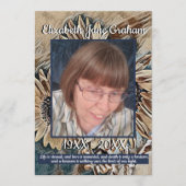 Sepia Toned Zonnebloem Kunst | Foto | Begrafenis Programmakaart (Voorkant)