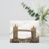 Sepia Tower Bridge Briefkaart (Staand voorkant)