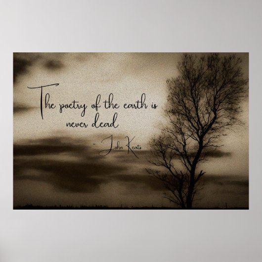 Sepia Tree Keats Poëzie Poster (Voorkant)