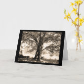Sepia Tree-Wenskaart Kaart (Gele Bloem)