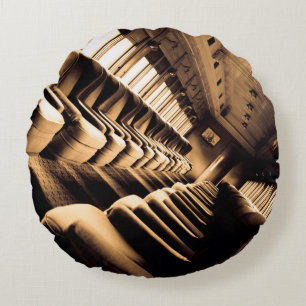 Sepia Treinzitjes Rond Kussen