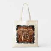 Sepia Tribal Elephant canvas tas (Achterkant)