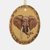 Sepia Tribal Elephant-ornament Keramisch Ornament (Rechts)