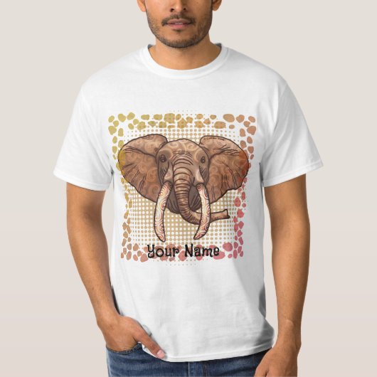 Sepia Tribal Olifant t-shirt (Voorkant)