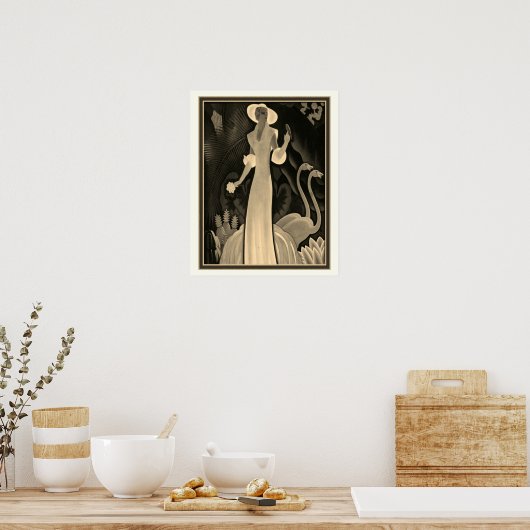 Sepia Tropical Art Deco Print-William P. Welsh Poster (Keuken)