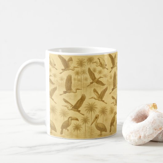 Sepia Tropical Birds Mok (Met donut)