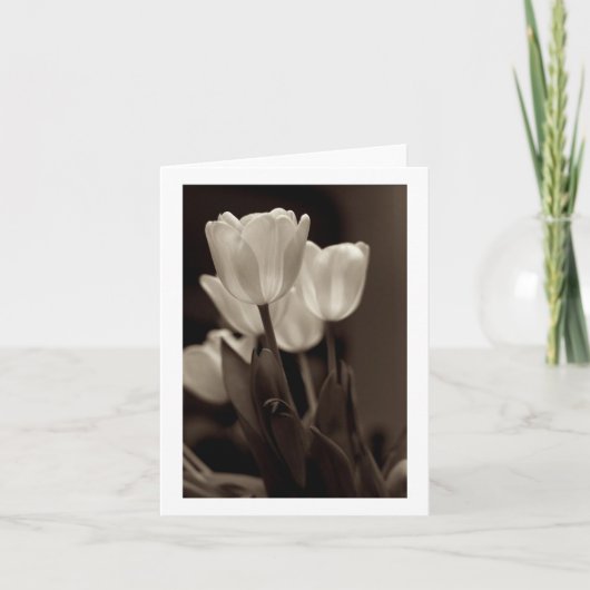 Sepia Tulip Note-Kaart Kaart (Voorkant)
