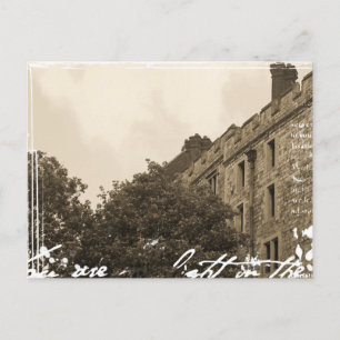Sepia Uitzicht van het Briefkaart van het kasteel
