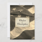  Sepia USA Flag Wedding Invitation Kaart (Achterkant)