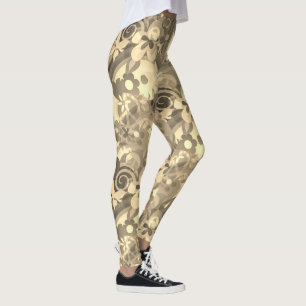Sepia van de bloemenkracht leggings