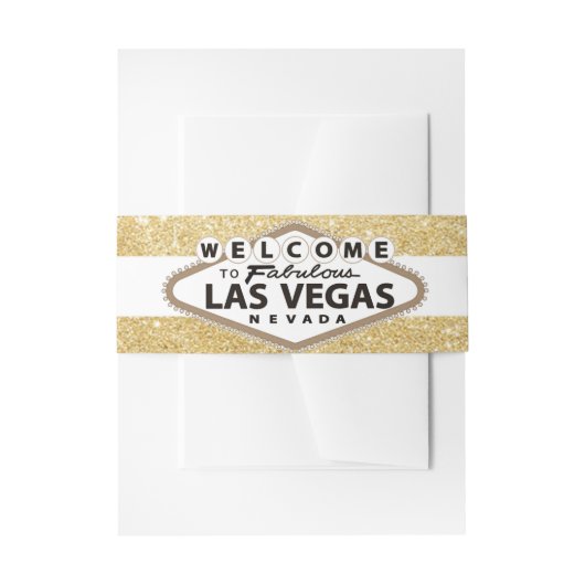  Sepia Vegas Teken op Glitter Gold Wedding Uitnodigingen Wikkel (Voorkant Voorbeeld)