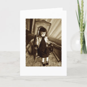 Sepia Victoriaans Doll "Francis" blanco Kaart