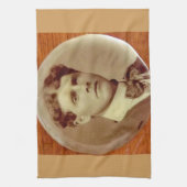 sepia Victoriaanse knappe vent Theedoek (Verticaal)
