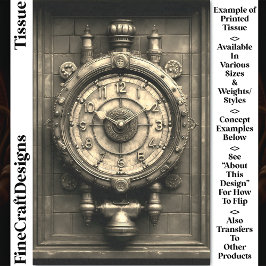 Sepia Victoriaanse Steampunk Klok CZ2S Decoupage Tissuepapier