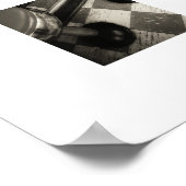 Sepia Vintage Diner Stools Posterprint Poster (Hoek)