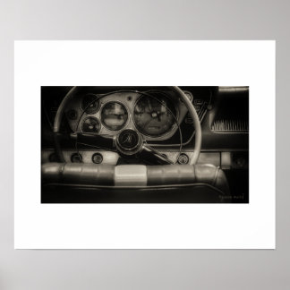 Sepia Vintage Plymouth Fury Posterprint Poster