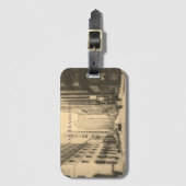 Sepia Vintage San Francisco Downtown Bagagelabel (Voorkant (verticaal))