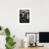 Sepia Vintage Schrijfmachine Poster Print (Thuiskantoor)