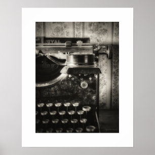 Sepia Vintage Schrijfmachine Poster Print