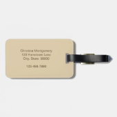 Sepia Vintage Travel Map Initiaal Letter Monogram Bagagelabel (Achterkant horizontaal)