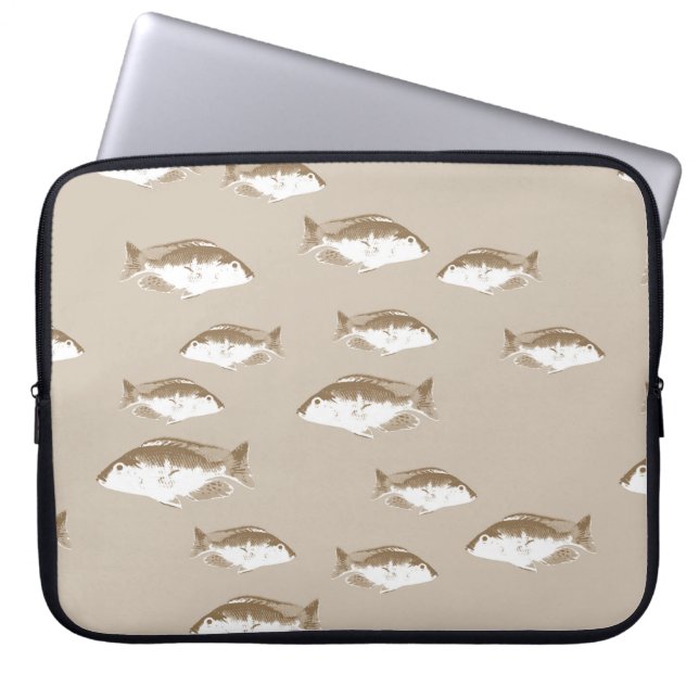 Sepia vis laptop sleeve (Voorkant)
