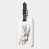 sepia  vliegtuig bagagelabel (Voorkant verticaal)